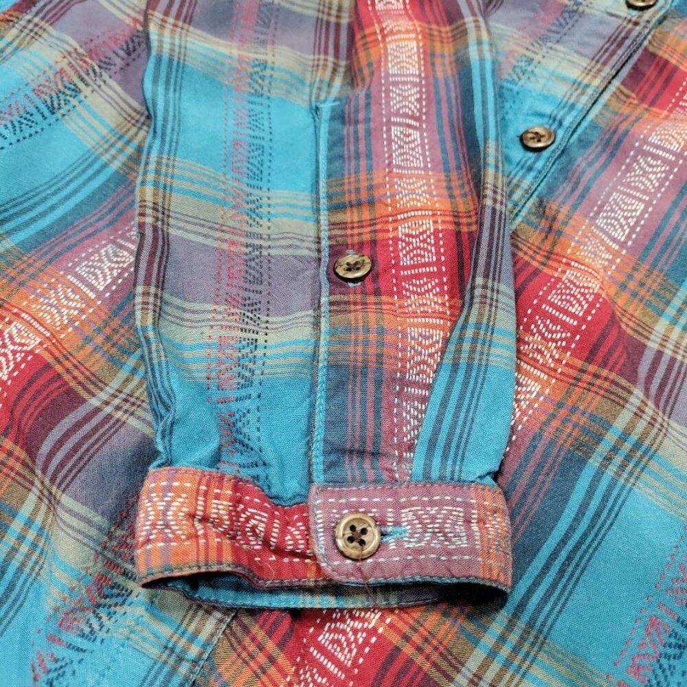 Sherpa Adventure Gear Wool and Tencel Plaid Hiking Cowgirl Button Down Shirt S - Picture 12 of 13